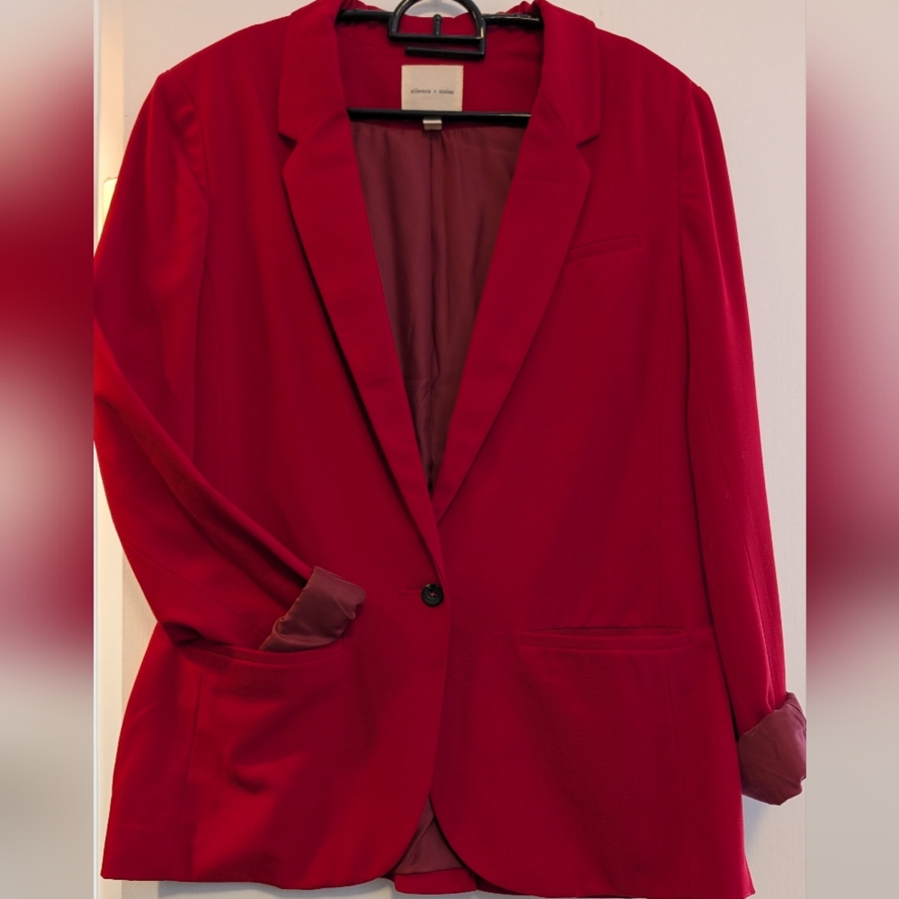 Silence + Noise Vibrant Red Blazer Sz Large Lined New Without Tags, Never Worn